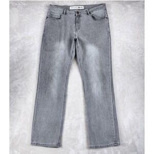 Barbell Apparel Jeans Mens 36x33 Gray Regular Straight Stretch Denim Pants D023